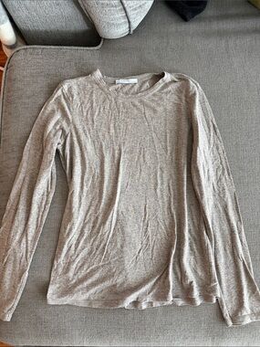 Heather Beige Zara Long Sleeve Knit Top Size M